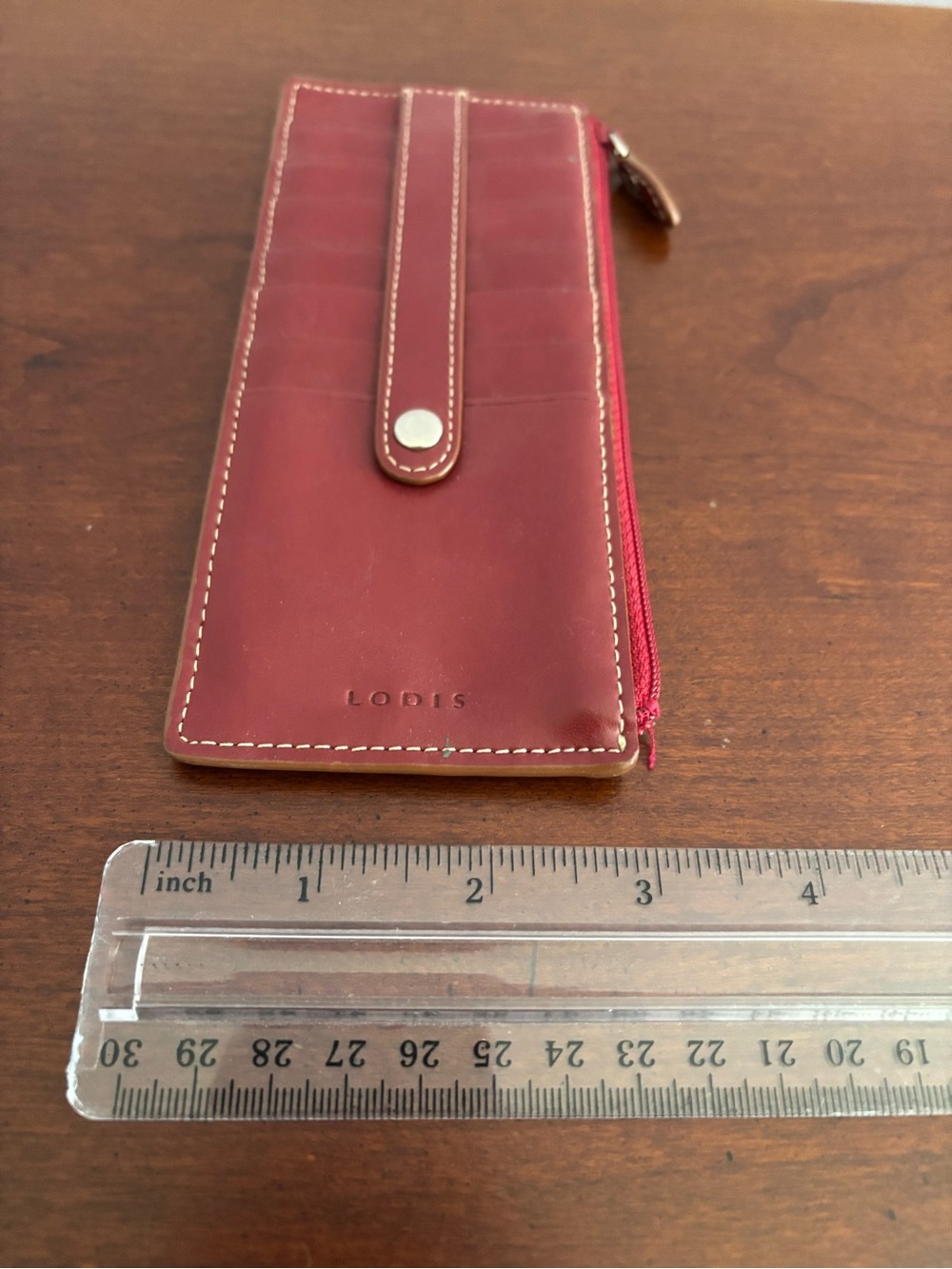 EUC Lodis Leather Slim Wallet | Multi‑Card Organizer | Classic Snap Closure - Picture 6 of 6